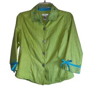 Natalie & Me Weekend Women’s Lime Green 3/4 Sleeve Jacket Sz M